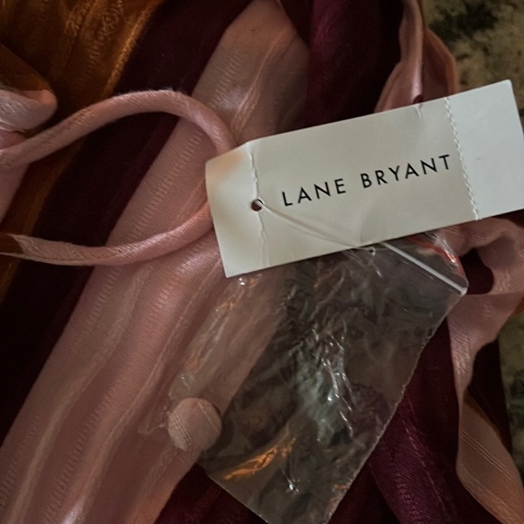 Lane Bryant Cinched Shoulder Striped Top Size 22 - Picture 8 of 9